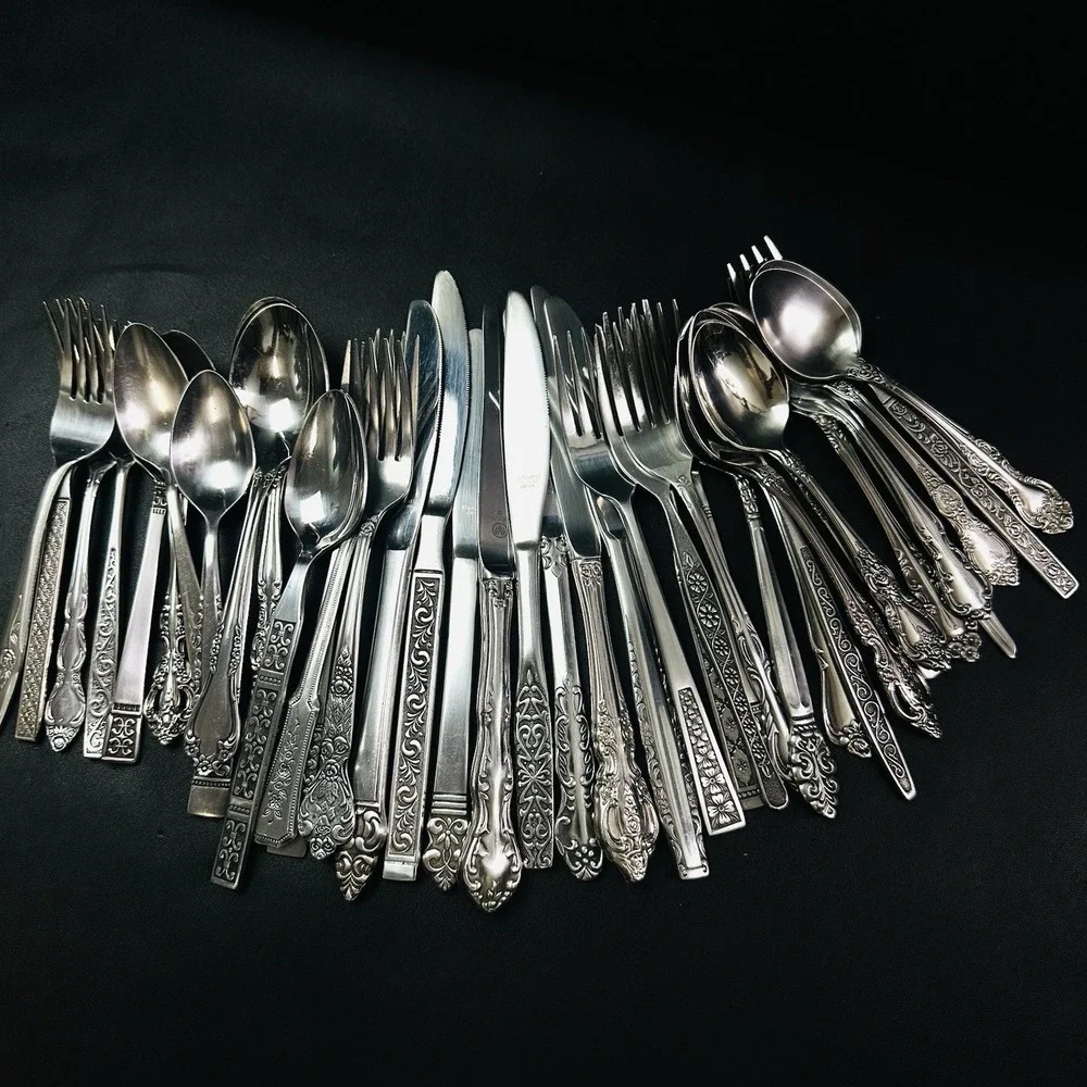40 Vtg Stainless Flatware Mismatched Japan EKCO National Interpur Oneida Mixed